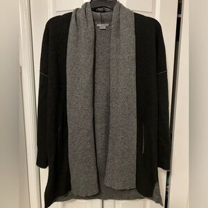 Vince Camuto Grey and Black Wool and Cashmere Cardigan Sweater Size L